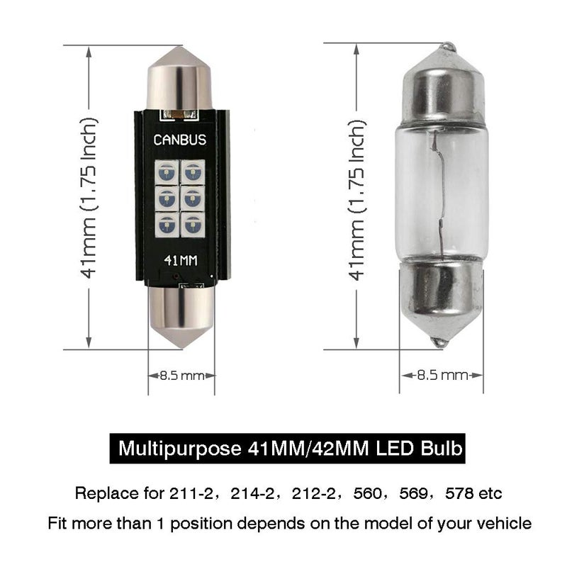 iBrightstar 9-30V Extremely Bright 211-2 212-2 578 Festoon LED Bulbs Error Free 1.61" 41mm for Interior Map Dome Lights and License Plate Courtesy Lights, Green - Image 4
